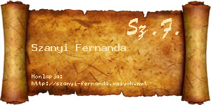 Szanyi Fernanda névjegykártya
